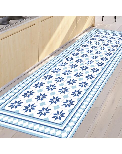 Tapis vinyle Ivette bleu - 50x140 cm