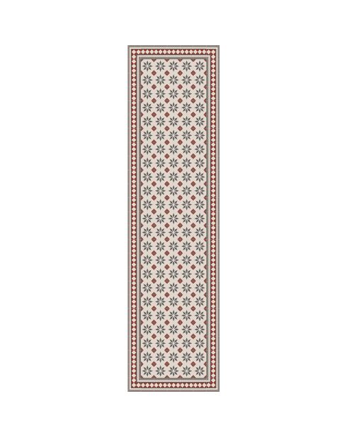 Tapis vinyle Jolie gris/rouge - 66x250 cm