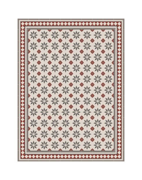 Tapis vinyle Jolie gris/rouge - 100x133 cm