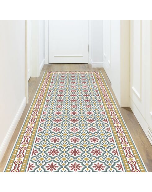 Tapis vinyle Brigitte multicolore - 80x300 cm