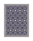 Tapis vinyle Odette beige/bleu - 100x133 cm