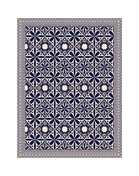 Tapis vinyle Odette beige/bleu - 100x133 cm