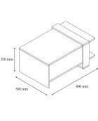 Table Basse Gaye noyer/blanc - 80x50x35 cm