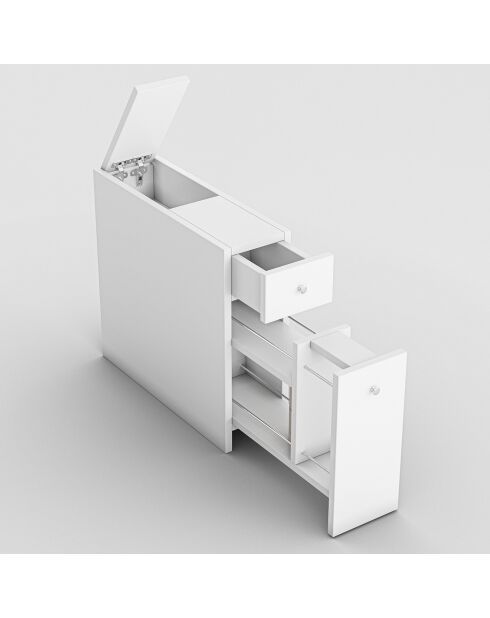 Meuble de rangement Calencia blanc - 19x55x60 cm