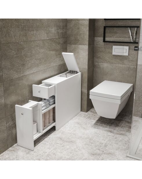 Meuble de rangement Calencia blanc - 19x55x60 cm