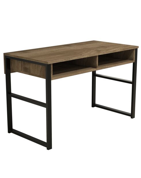 Bureau Nove noyer/gris/noir - 120x75x60 cm