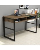 Bureau Nove noyer/gris/noir - 120x75x60 cm