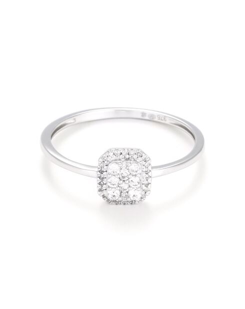 Anello Regina Solitaire con diamante in oro bianco 0,12 ct