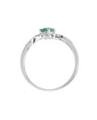 Bague Belle émeraude Diamants 0.09 ct Emeraude 0.35 ct or blanc