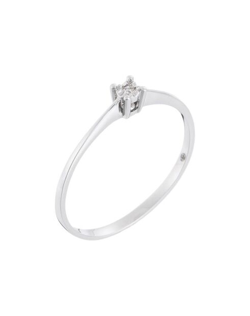 Petit Solitärring aus Weißgold mit 0,01 Karat Diamant