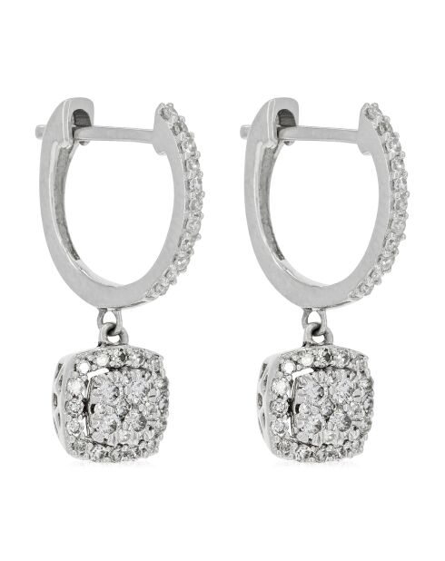 Boucles d'Oreilles Quadra Diamants 0.295 ct or blanc