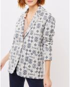 Veste Nunchaco  motifs jacquard écrue