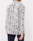 Veste Nunchaco  motifs jacquard écrue