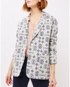 Veste Nunchaco  motifs jacquard écrue