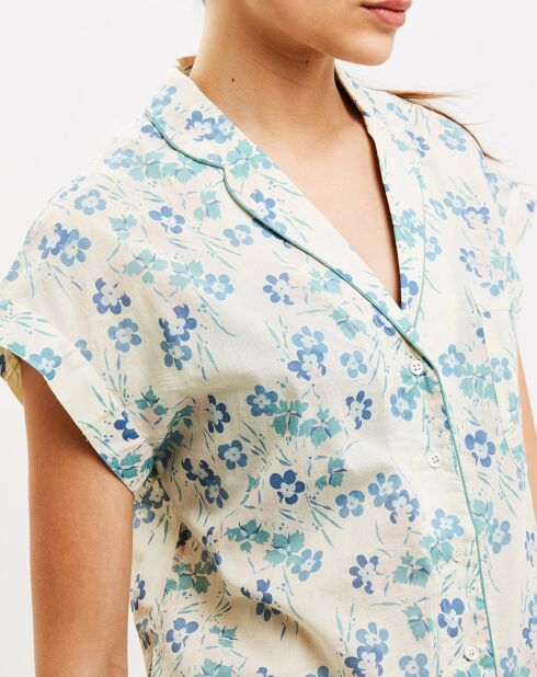 Chemise Lea à fleurs jade
