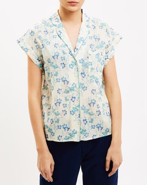 Chemise Lea à fleurs jade