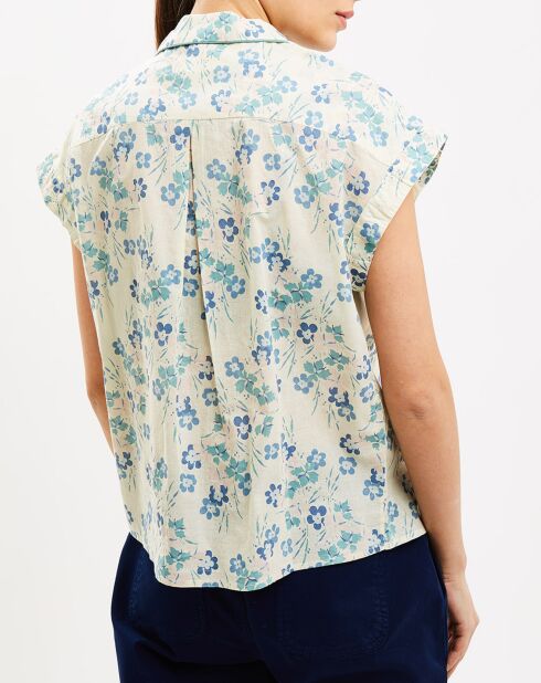 Chemise Lea à fleurs jade