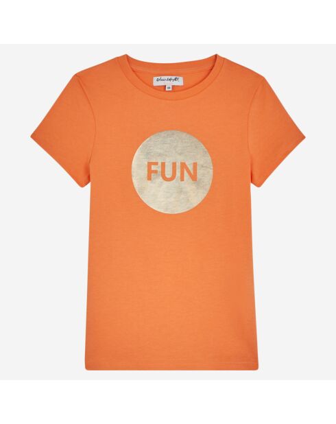 Orangefarbenes Gilly Baumwoll-T-Shirt
