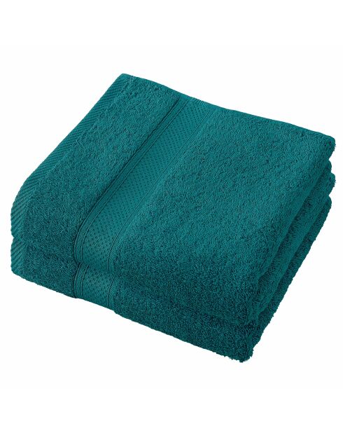 2 Serviettes de bain Stephanie vertes - 50x100 cm