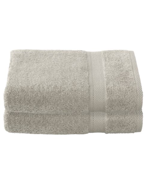 2 Draps de douche Stephanie gris - 70x140 cm