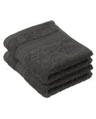 2 graue Stephanie Gästeservietten - 30x50 cm