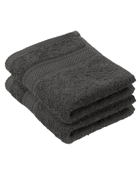 2 graue Stephanie Gästeservietten - 30x50 cm