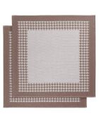 2 Torchons Pied de Poule beige/marron - 66x66 cm