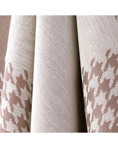 2 Torchons Pied de Poule beige/marron - 66x66 cm