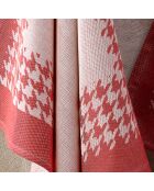 2 Torchons Pied de Poule rouges - 66x66 cm