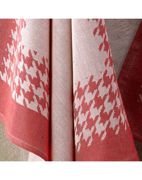 2 rode Houndstooth theedoeken - 66x66 cm