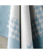 2 Torchons Pied de Poule beige/bleu - 66x66 cm