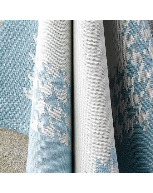 2 Geschirrtücher mit Hahnentrittmuster beige/blau - 66x66 cm