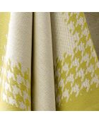 2 Torchons Pied de Poule beige/jaune - 66x66 cm