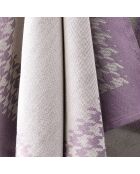 2 Torchons Pied de Poule beige/mauve - 66x66 cm