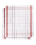 2 Torchons Mixte blanc/rouge - 68x68 cm