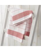 2 Torchons Mixte blanc/rouge - 68x68 cm