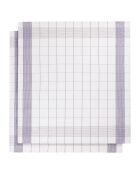 2 Torchons Mixte blanc/mauve - 68x68 cm