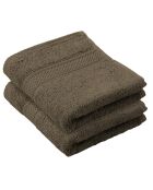 2 Stephanie Gästeservietten, 30 x 50 cm, braun