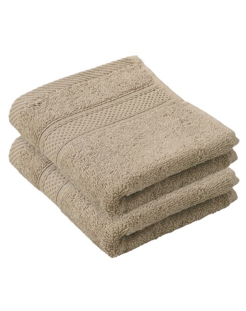 2 Stephanie Gästeservietten, 30 x 50 cm, beige