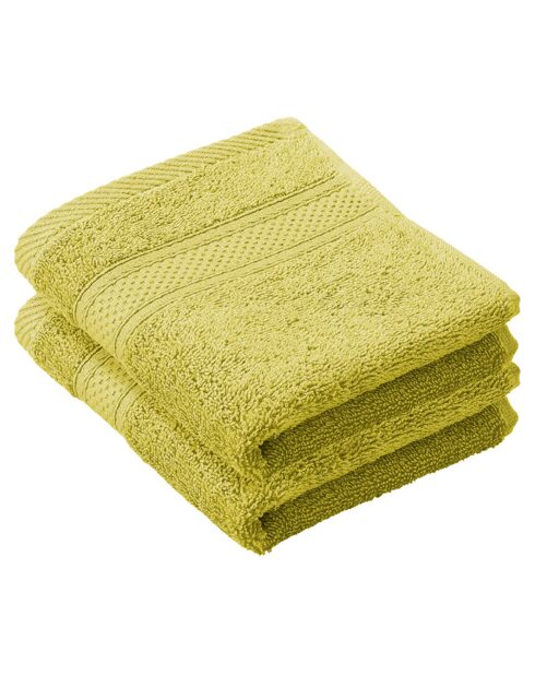 2 Serviettes invité Stephanie vertes - 30x50 cm