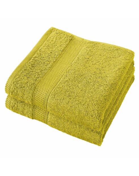 2 Serviettes de bain Stephanie vertes - 50x100 cm