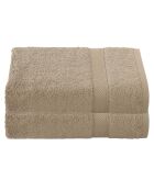 2 beigefarbene Stephanie Duschlaken - 70x140 cm