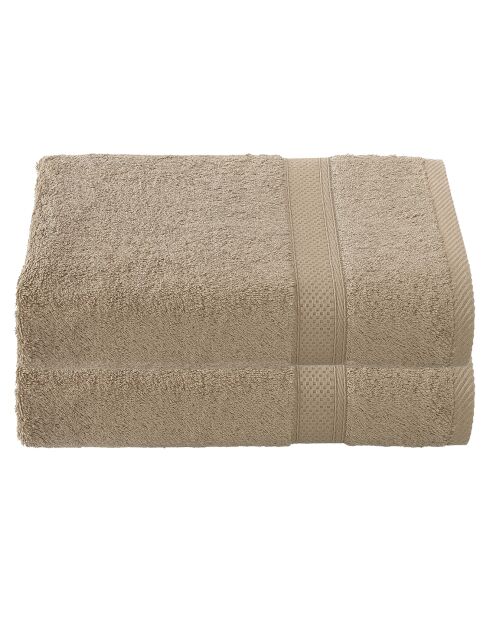 2 beigefarbene Stephanie Duschlaken - 70x140 cm