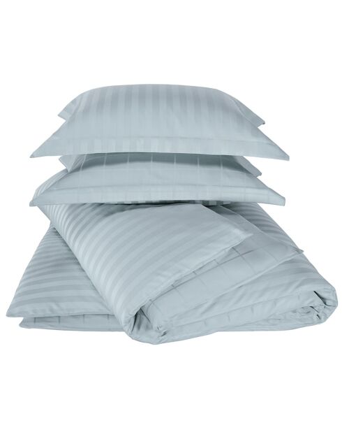 Parure Housse de couette & 2 Taies Zygo bleu clair - 260x240 cm