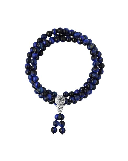 Tibetisches Power-Armband mit dreistufigem silberfarbenem Tiger-Augenschutz
