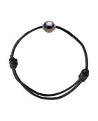 Gliederarmband aus Tahiti-Perlen in Silber und Schwarz