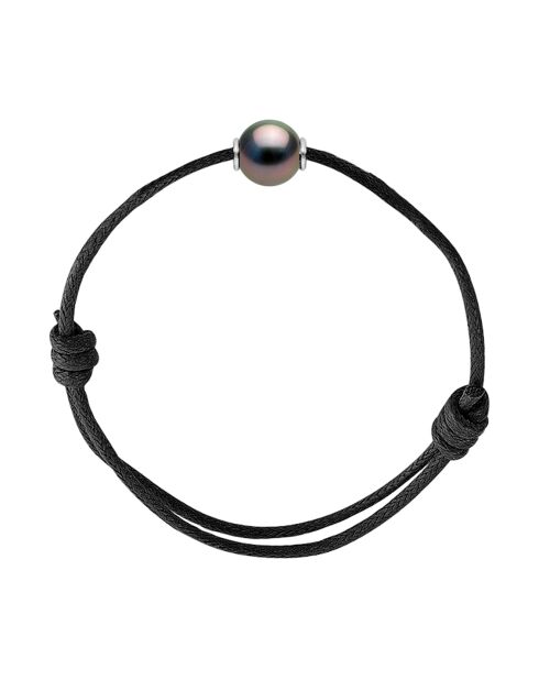 Gliederarmband aus Tahiti-Perlen in Silber und Schwarz