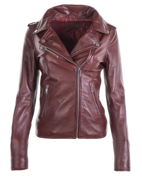 Perfecto en Cuir Laalia bordeaux