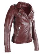 Perfecto en Cuir Laalia bordeaux