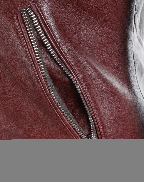Perfecto en Cuir Laalia bordeaux